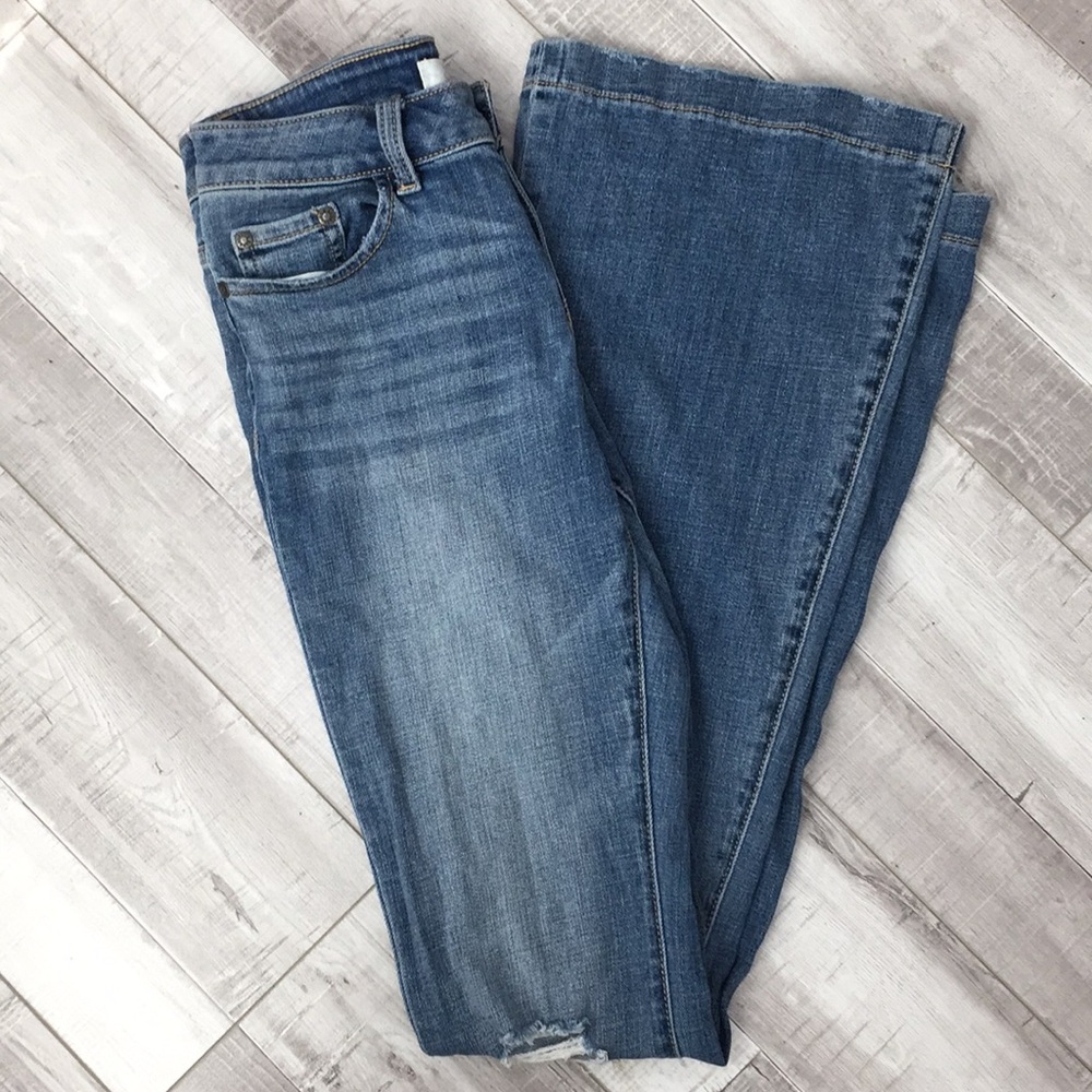 Sun and Shadow Ripped Flare Jeans